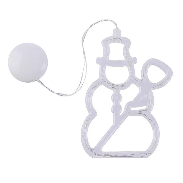 Christmas LED Suction Cup Chandelier Santa Claus Elk Snowman Lights Holiday Party Window Decor Lamps Battery Powered