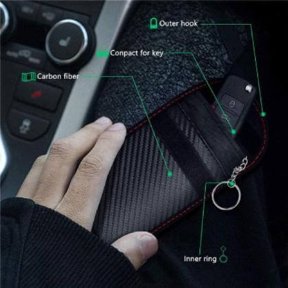 Faraday Bag Key Protector Signal Blocking RFID Pouch For Key Fob Anti-Theft Car Security Cage