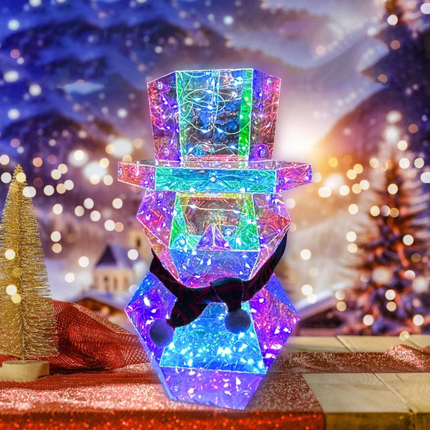 Christmas Decor Colorful LED Glow Santa Claus Snowman Night Light Xmas Gift Prismatic LED Lights Tabletop Ornament Bedroom Decor - ELECTRONIC GADGETS