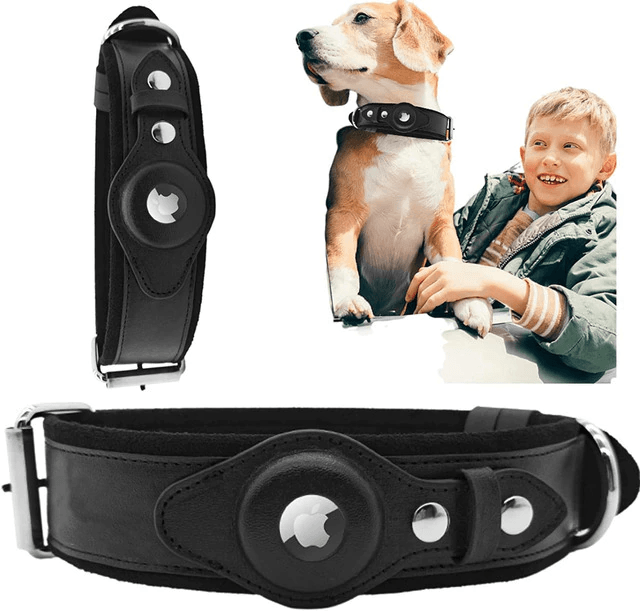 Leather AirTag Dog Collar - ELECTRONIC GADGETS