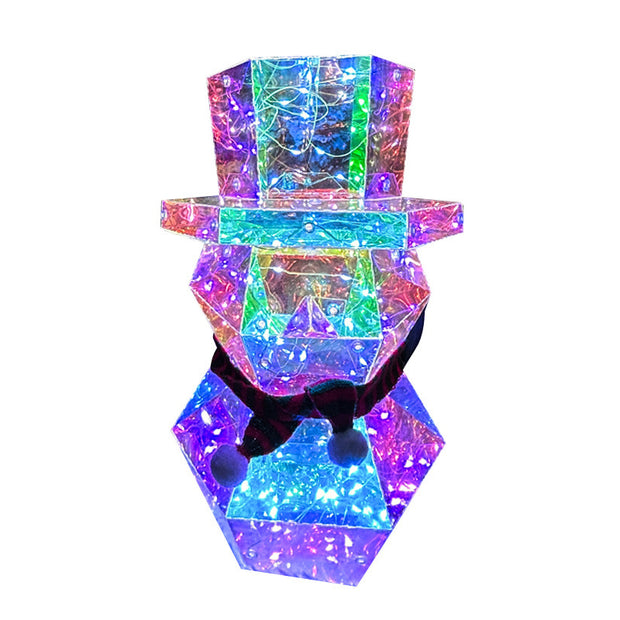 Christmas Decor Colorful LED Glow Santa Claus Snowman Night Light Xmas Gift Prismatic LED Lights Tabletop Ornament Bedroom Decor - ELECTRONIC GADGETS