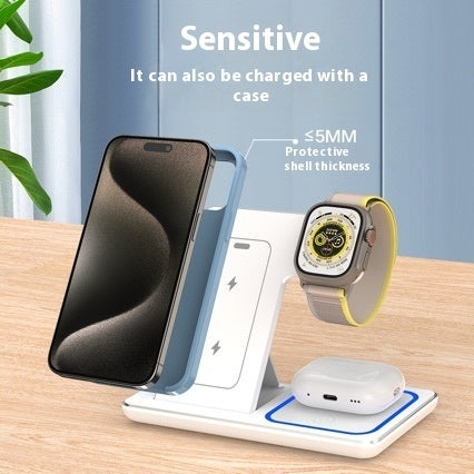 3-in-1 Fast Wireless Charger – Stand pentru iPhone,Samsung iWatch & AirPods