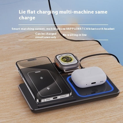 3-in-1 Fast Wireless Charger – Stand pentru iPhone,Samsung iWatch & AirPods