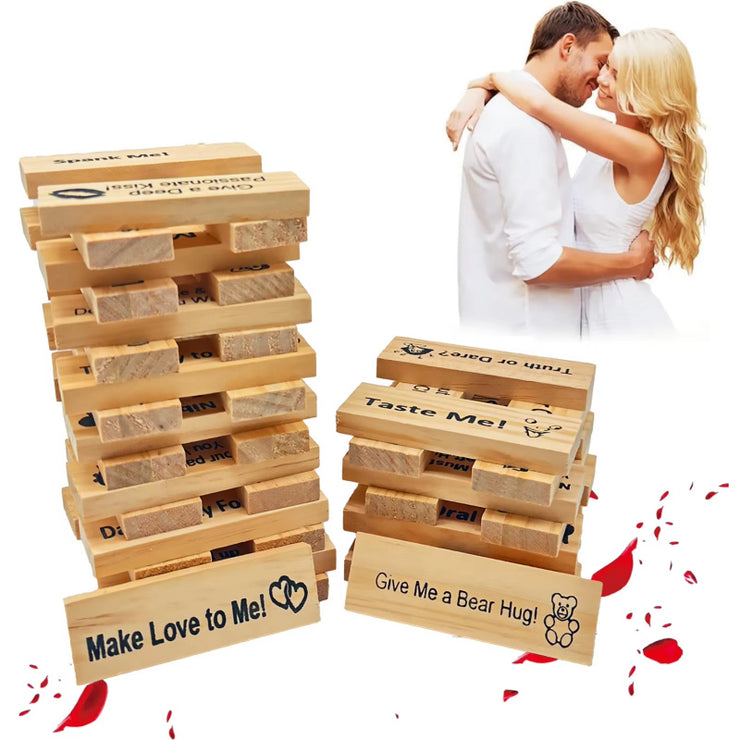 Couple Game Night  Block Tower Jenga Game Valentine Day